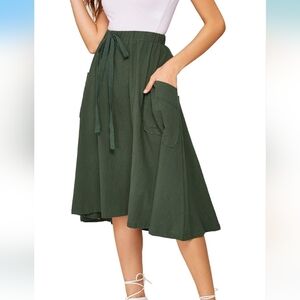 Elegant Green Midi Skirt